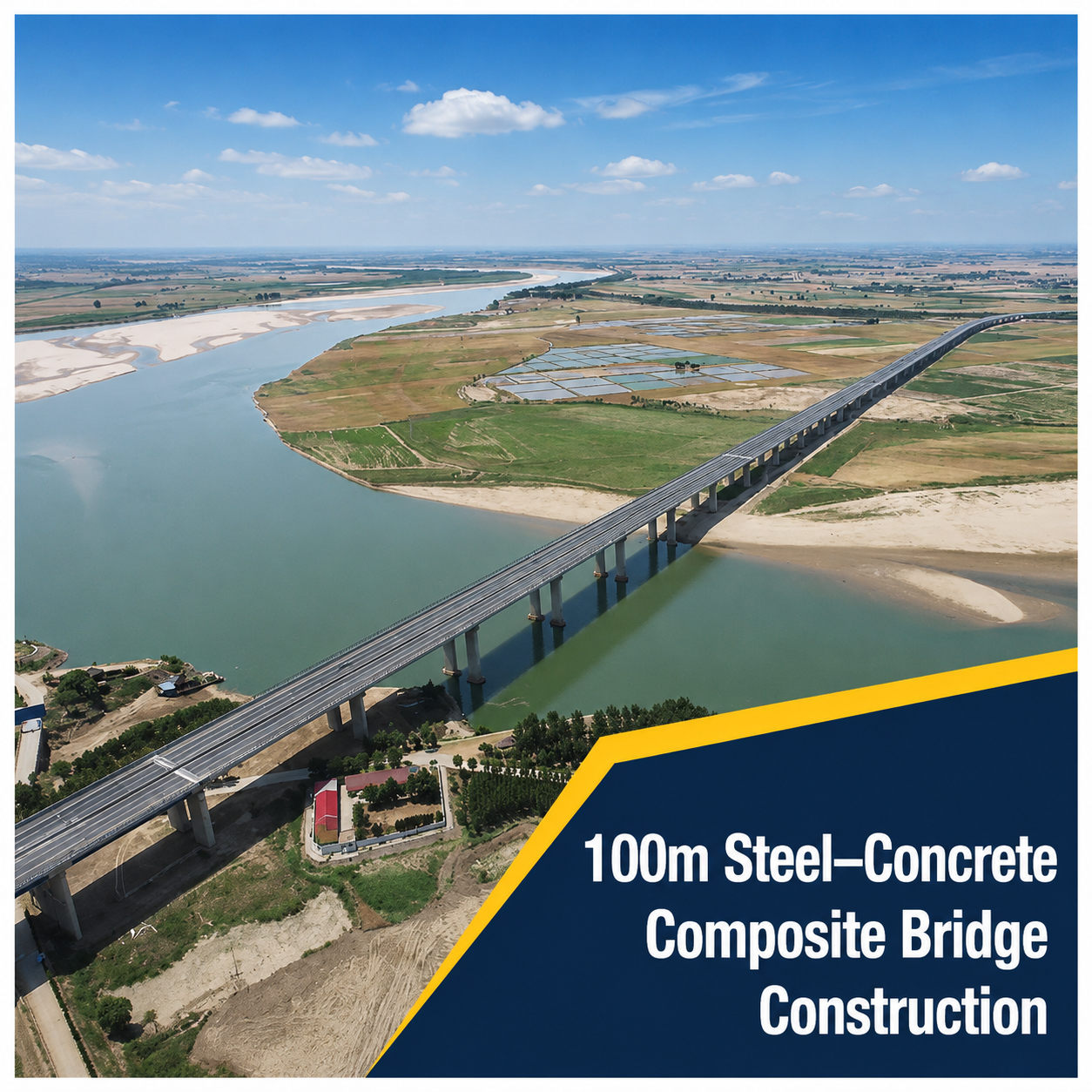 100m Steel–Concrete Composite Bridge Construction